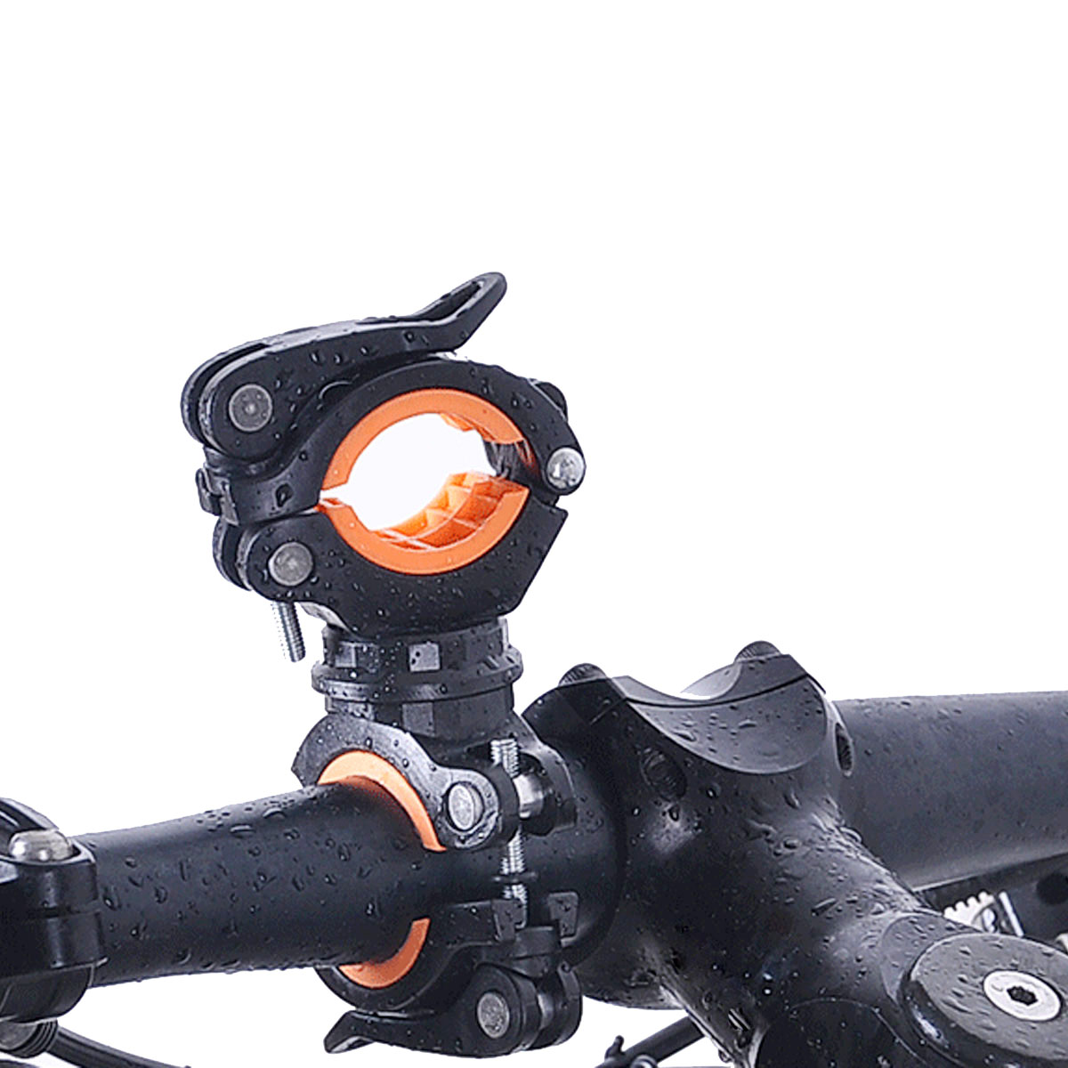 Rotate Bicycle Light Holder Cycling LED Flashlight Lamp Handlebar Holder MTB Bike Front Light Clip