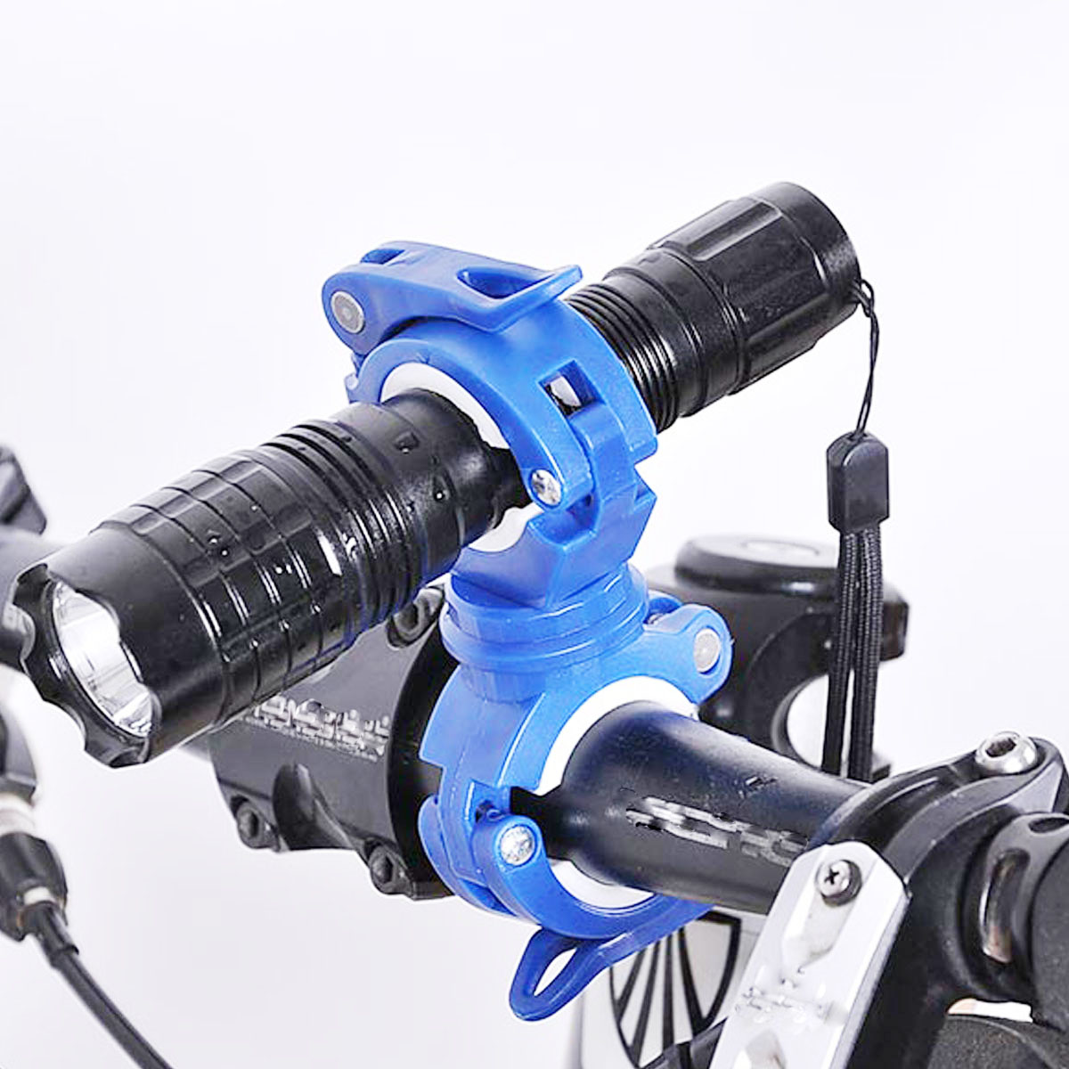 Rotate Bicycle Light Holder Cycling LED Flashlight Lamp Handlebar Holder MTB Bike Front Light Clip
