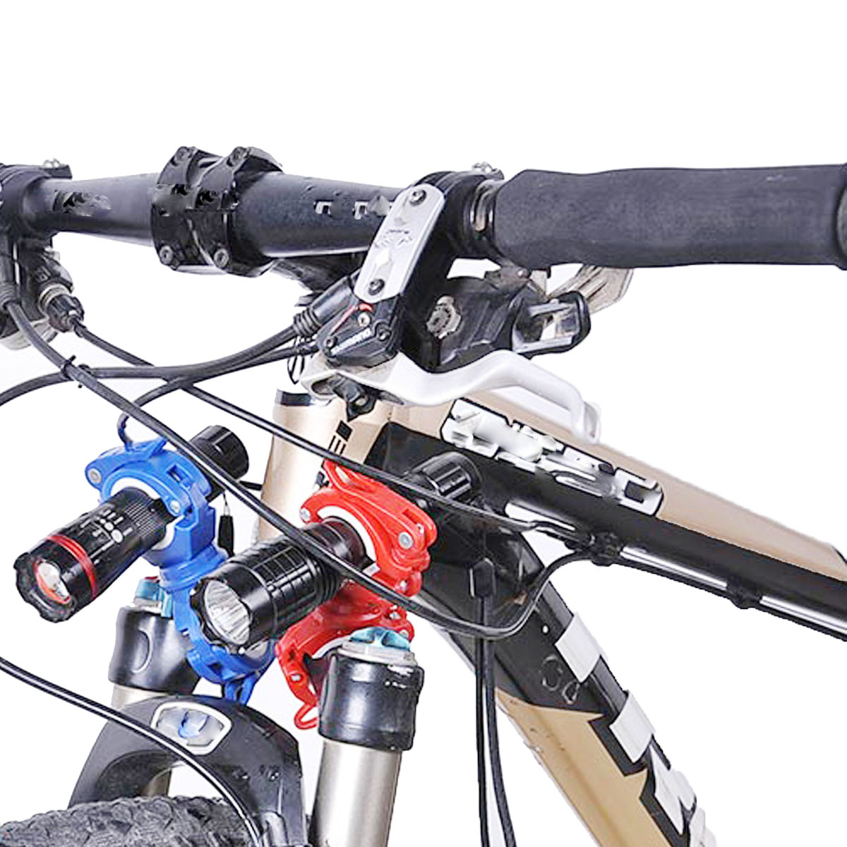 Rotate Bicycle Light Holder Cycling LED Flashlight Lamp Handlebar Holder MTB Bike Front Light Clip
