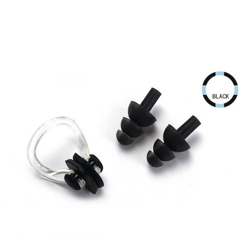 Soft Swim Waterproof Silicone Earplug Nose Clip Set Swimming Pool Accessories