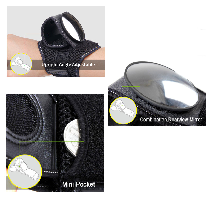 Cycling Bicycle Bike Wrist Rearview Mirror Guards Wristbands Back Eye