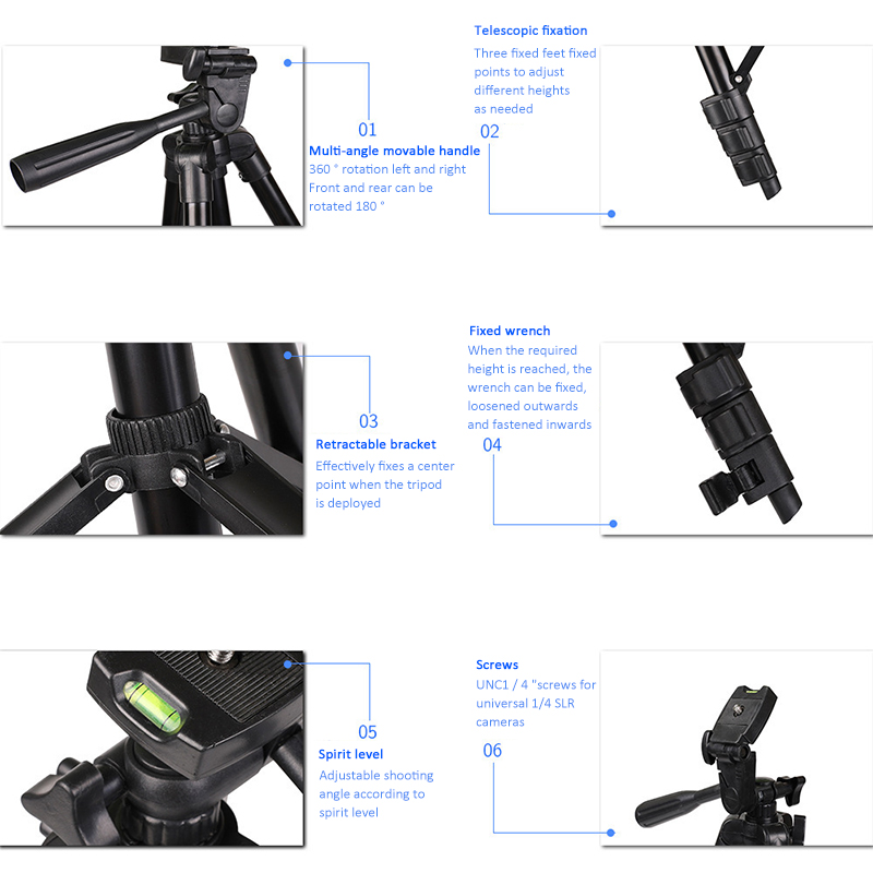 New Outdoor Camera Tripod Professional Portable Travel Aluminium Camera Tripod Stand