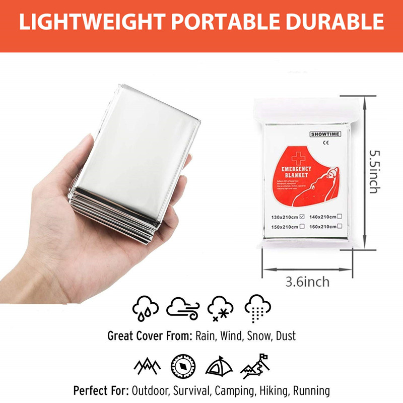 3 Pack Outdoor Emergency Blanket Thermal Mylar Space Blanket Silver Foil Blanket Survival Blanket