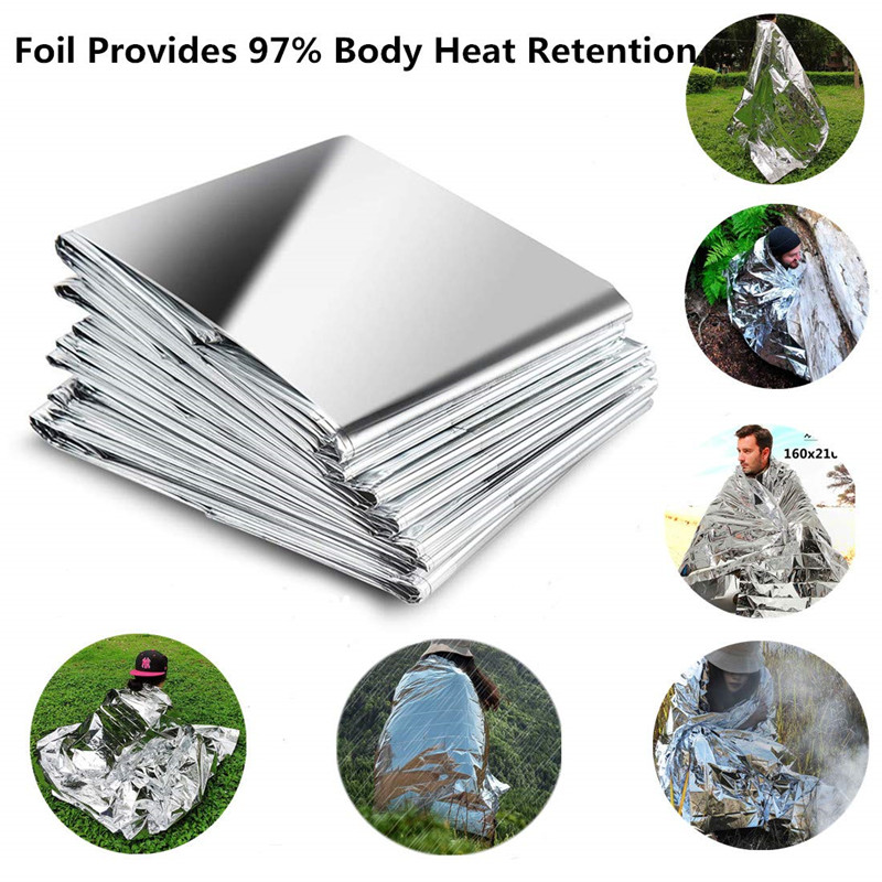 3 Pack Outdoor Emergency Blanket Thermal Mylar Space Blanket Silver Foil Blanket Survival Blanket