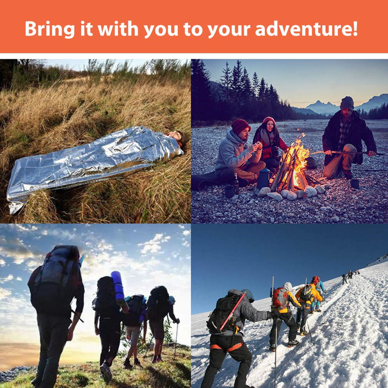 3 Pack Outdoor Emergency Blanket Thermal Mylar Space Blanket Silver Foil Blanket Survival Blanket