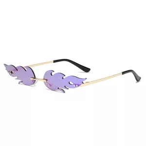 New Summer Cycling Outdoor Fire Type Flame Sunglasses Wave Rimless