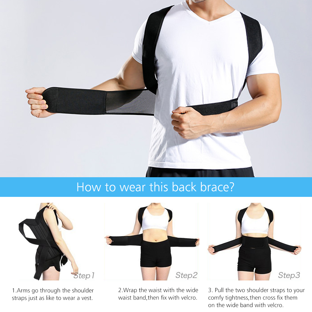 New Back Waist Posture Corrector Adult Correction Belt Waist Trainer Shoulder Lumbar Brace