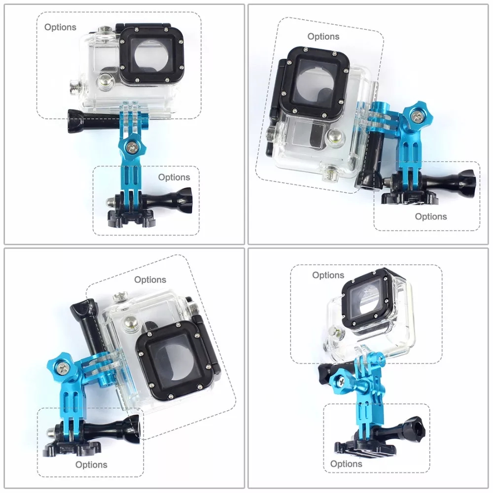 Outdoor CNC Aluminum Three-Way Pivot Arm Mount Adapter for Camera