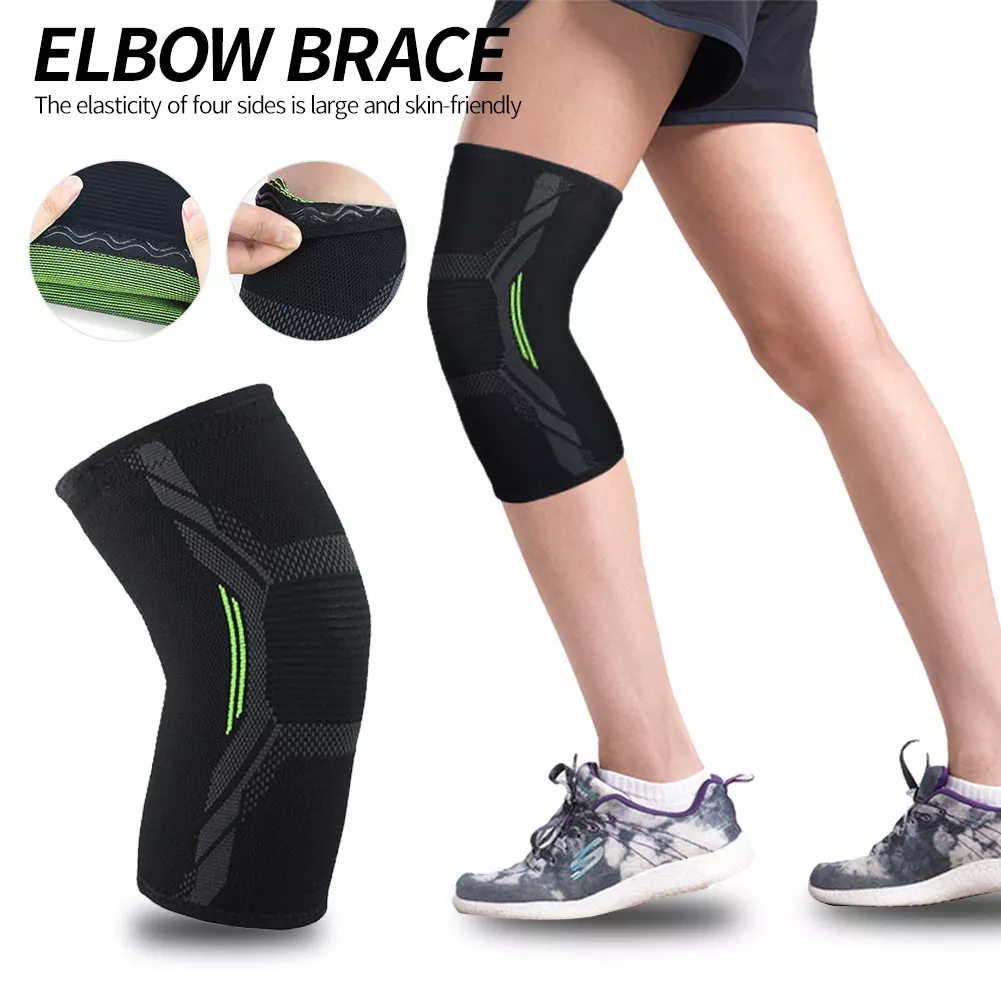 1PC Breathable Knee Guard Safety Fitness Elbow Knee Pad Support Silicone Anti Slip Protector Elastic Running Cycling Brace Pad