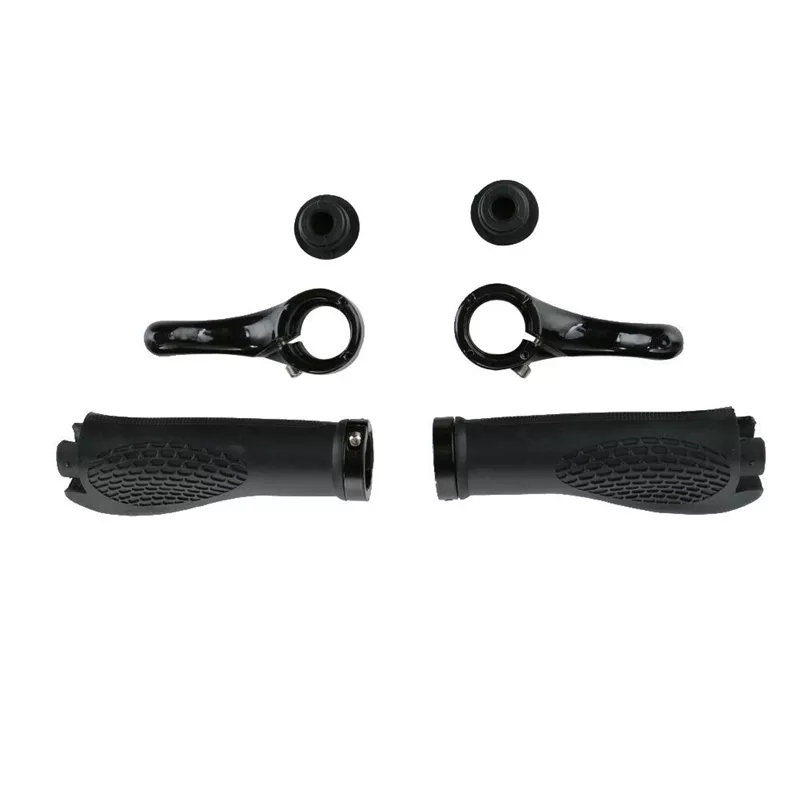 1 Pair Ergonomic MTB Mountain Road Bike Handlebar Rubber Handle Cycling Lock-On Ends Anti-Skid Bicycle Aluminum Handlebar Cover
