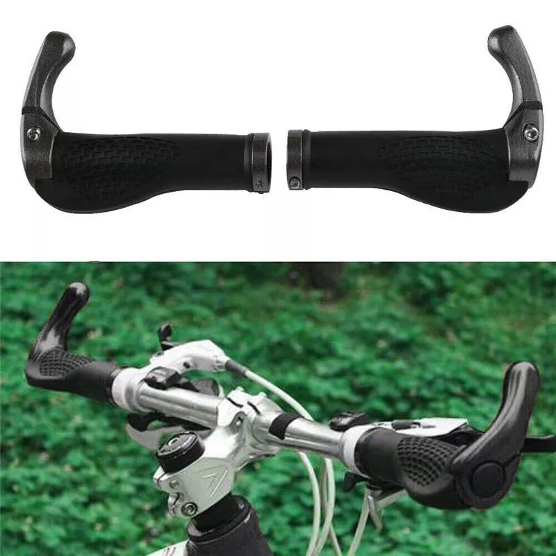 1 Pair Ergonomic MTB Mountain Road Bike Handlebar Rubber Handle Cycling Lock-On Ends Anti-Skid Bicycle Aluminum Handlebar Cover
