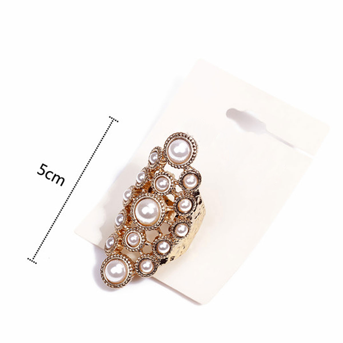 2017 New Fashion Pearl Ring Jewelry Of Inlay Rhinestones Pearl Rings for Women