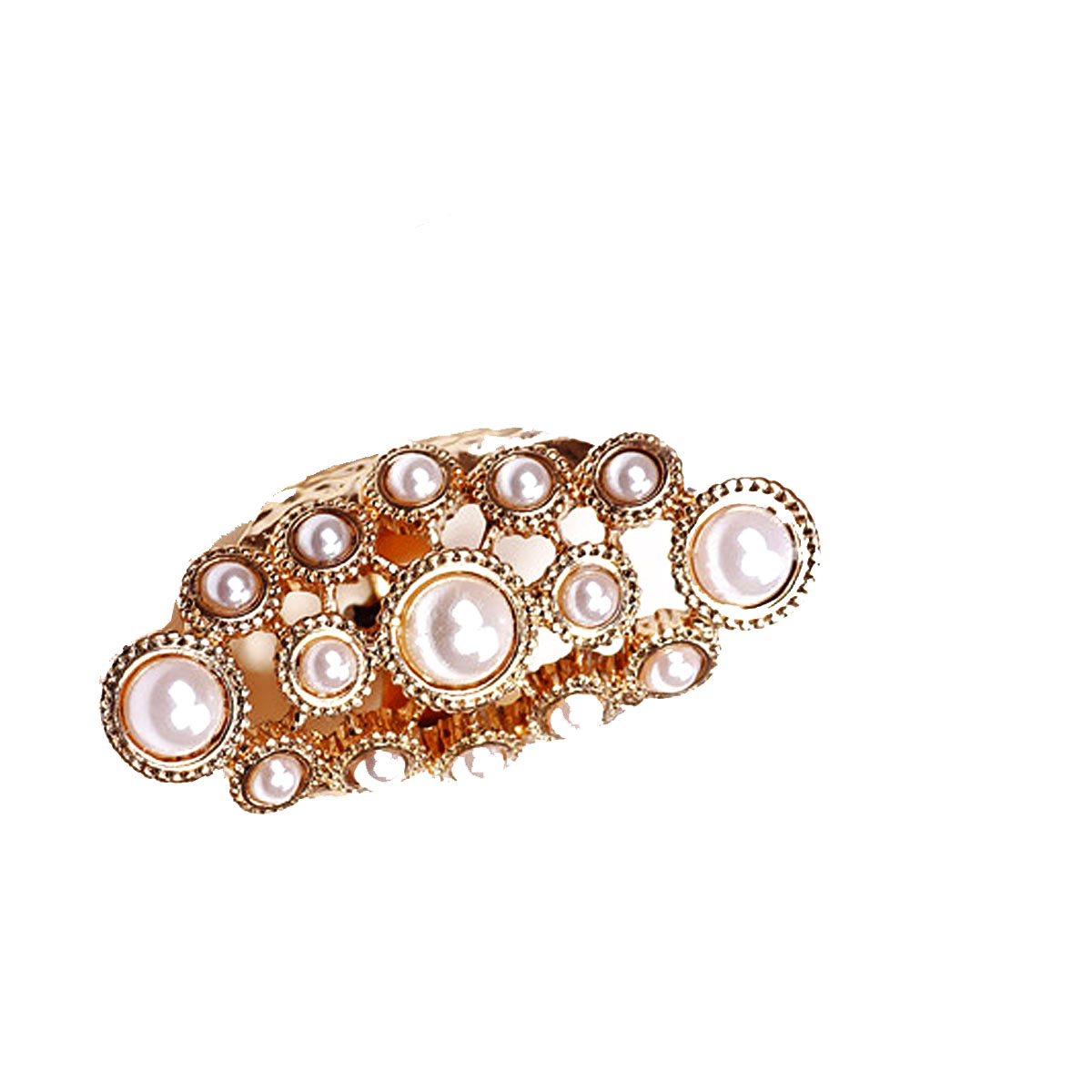2017 New Fashion Pearl Ring Jewelry Of Inlay Rhinestones Pearl Rings for Women