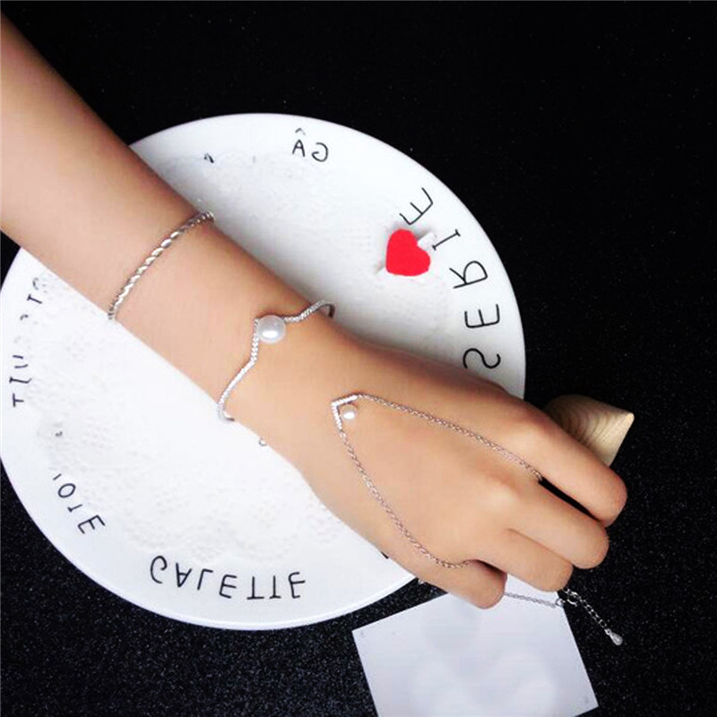 Charm Full Diamond Bangles Pearl Jewelry Natural Freshwater Pearl  Sterling Silver Jewelry Bracelets