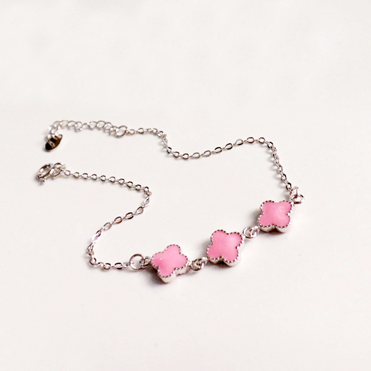 Sterling Silver Clover Silver Bracelet Women Fashion Fine High Quality Jewelry European Style