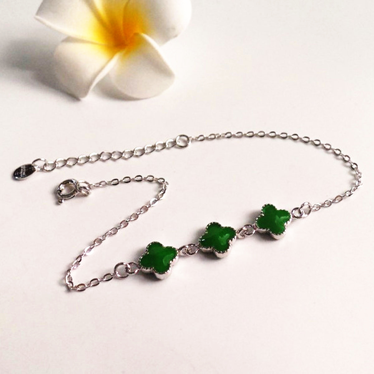 Sterling Silver Clover Silver Bracelet Women Fashion Fine High Quality Jewelry European Style