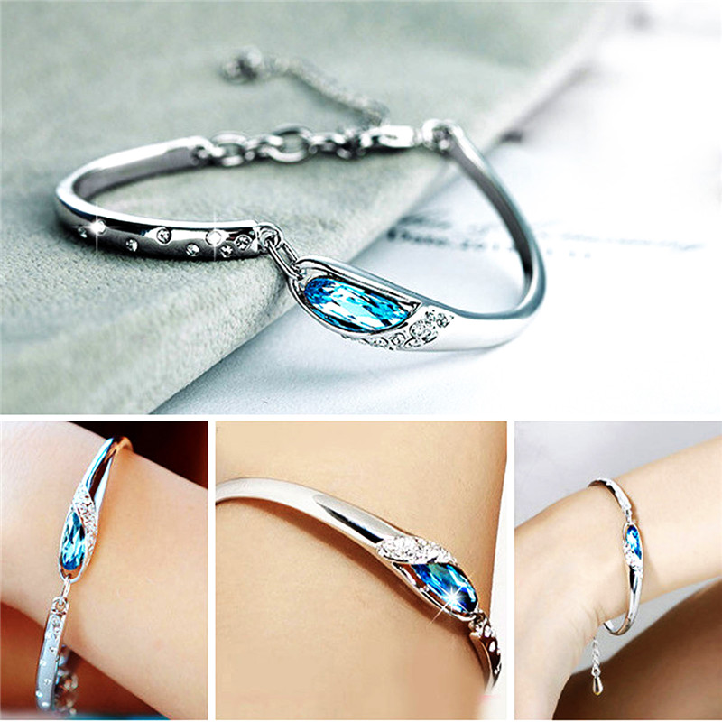 2017 New Arrival High Quality Austria Crystal 925 Sterling Silver Ladies Bracelets Jewelry