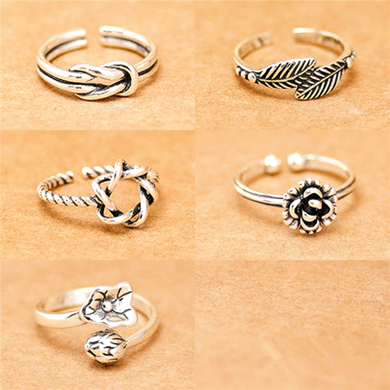 New Retro Ring Silver Oxide Unisex Vintage Fashion Couple ring Jewelry Gift