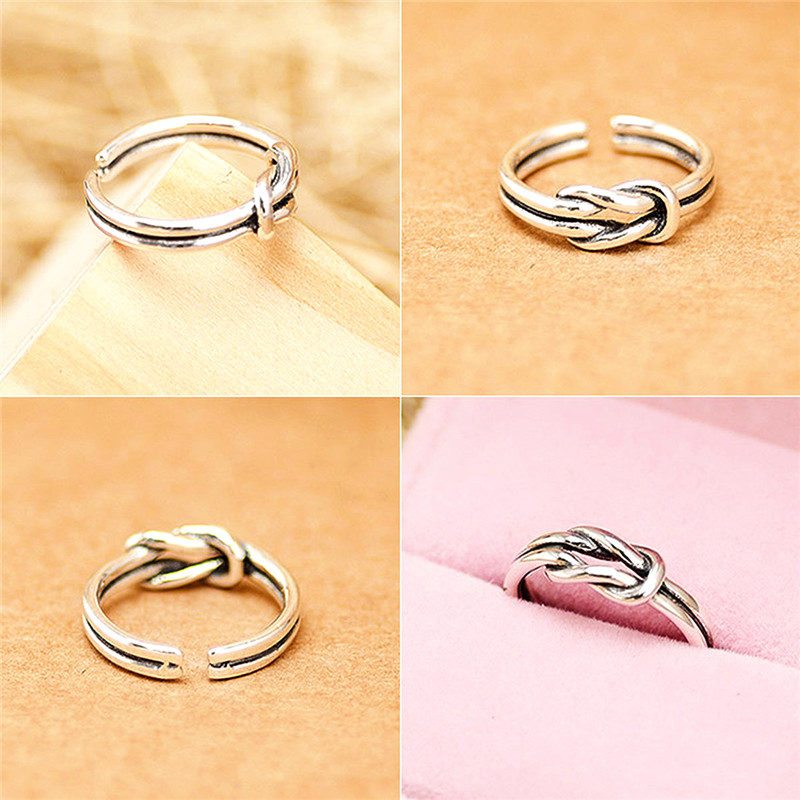 New Retro Ring Silver Oxide Unisex Vintage Fashion Couple ring Jewelry Gift