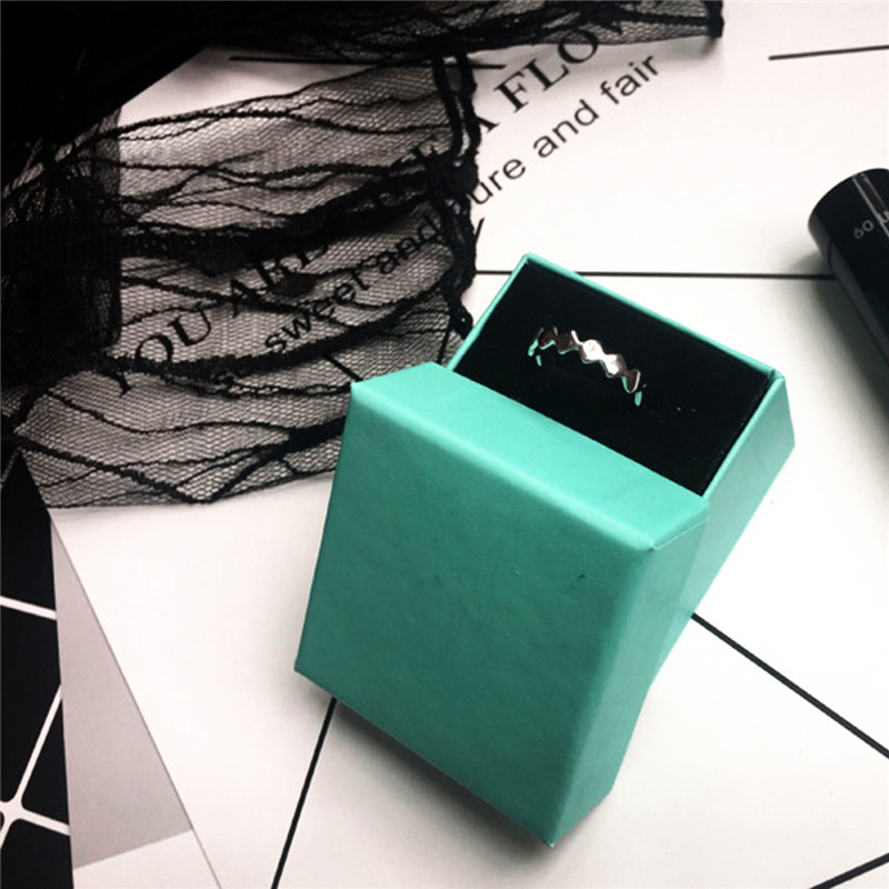 Simple 925 Box Sterling Silver Rings for Women New Lovely Jewelry Adjustable Size Ring