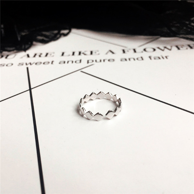 Simple 925 Box Sterling Silver Rings for Women New Lovely Jewelry Adjustable Size Ring