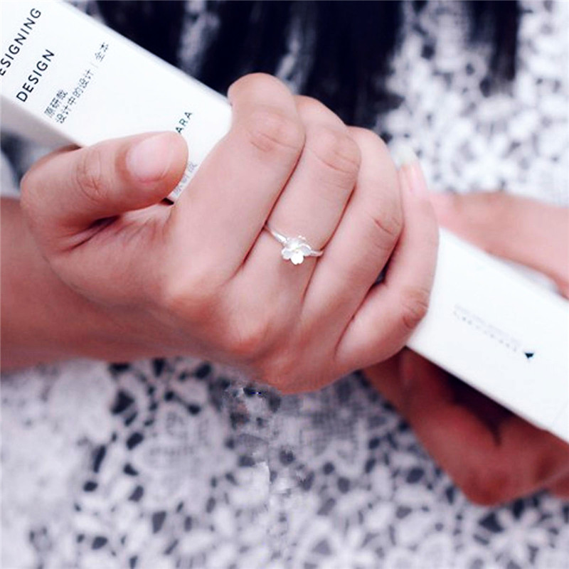 Sterling Silver Sakura Cherry Blossom Ring