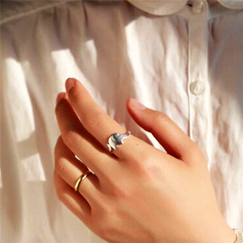 Sterling Silver Ring Brushed Snake/ Dolphin /Cat /Elephant Style Couple Ring Open Adjustable Ring