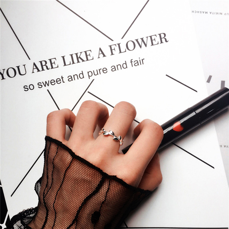 Hot Sale Trendy S925 Sterling Silver Jewelry Olive Branch 925 Sterling Silver Ring
