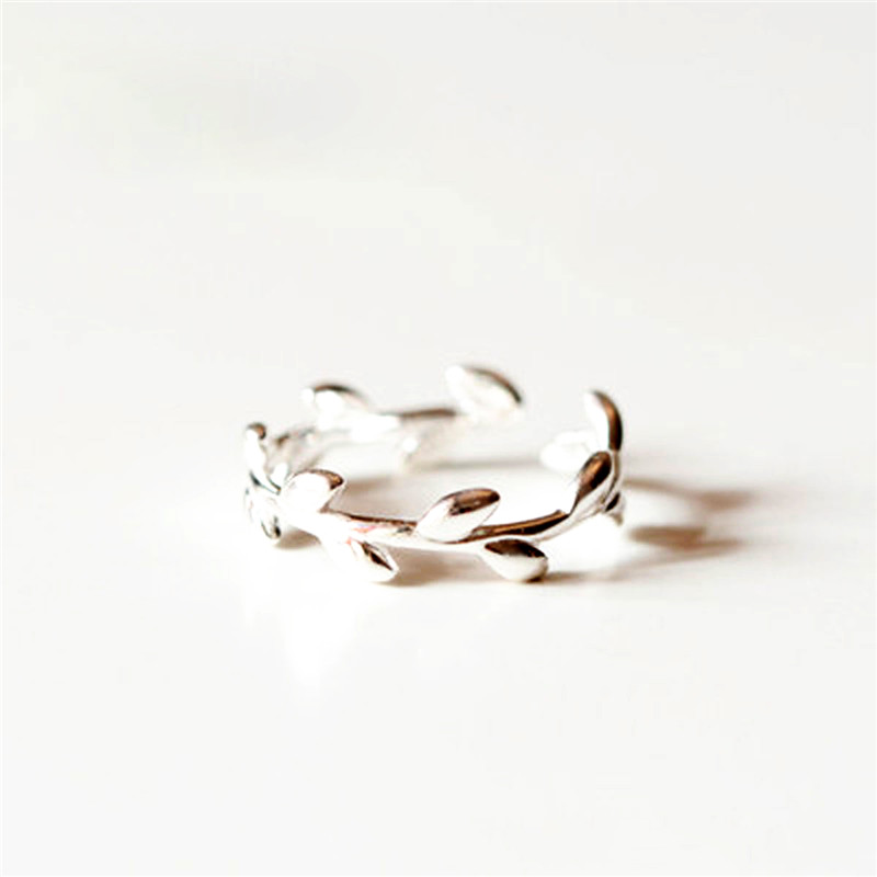 Hot Sale Trendy S925 Sterling Silver Jewelry Olive Branch 925 Sterling Silver Ring