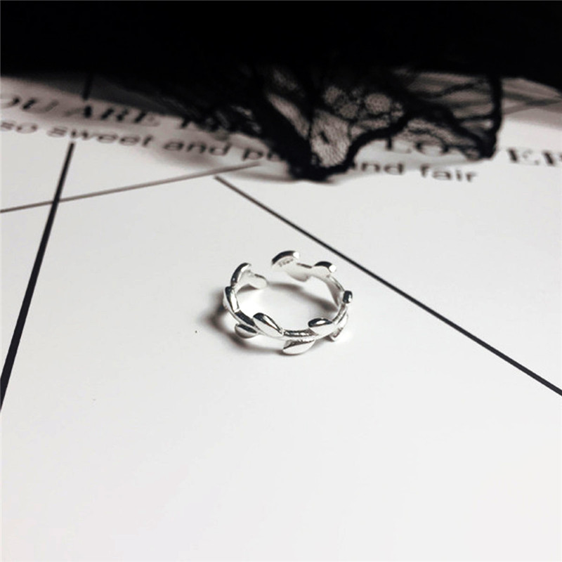 Hot Sale Trendy S925 Sterling Silver Jewelry Olive Branch 925 Sterling Silver Ring