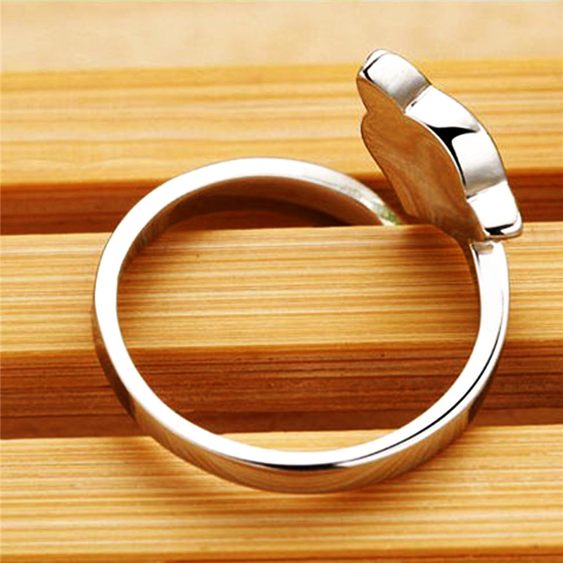 Lady fashion party jewelry lady small animal ring adjustable silver sterling silver fox ring