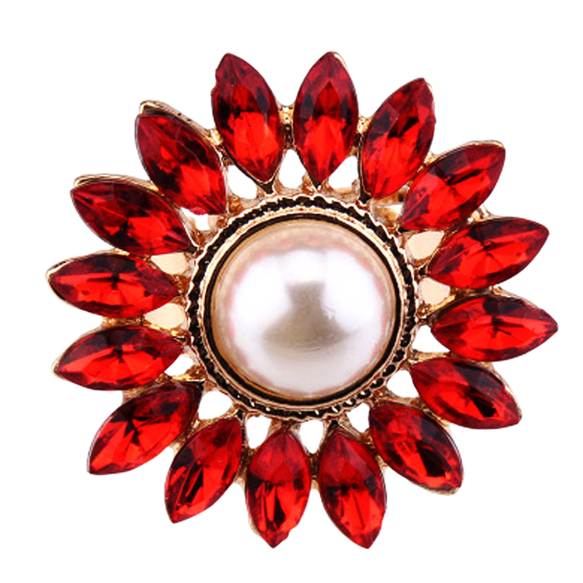 NEW Women Sun Flower Sky Sunflower Pearl Alloy Diamond Engagement Party Ring