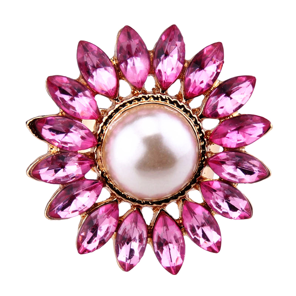 NEW Women Sun Flower Sky Sunflower Pearl Alloy Diamond Engagement Party Ring