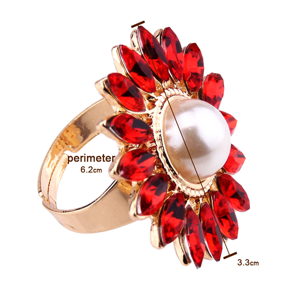 NEW Women Sun Flower Sky Sunflower Pearl Alloy Diamond Engagement Party Ring
