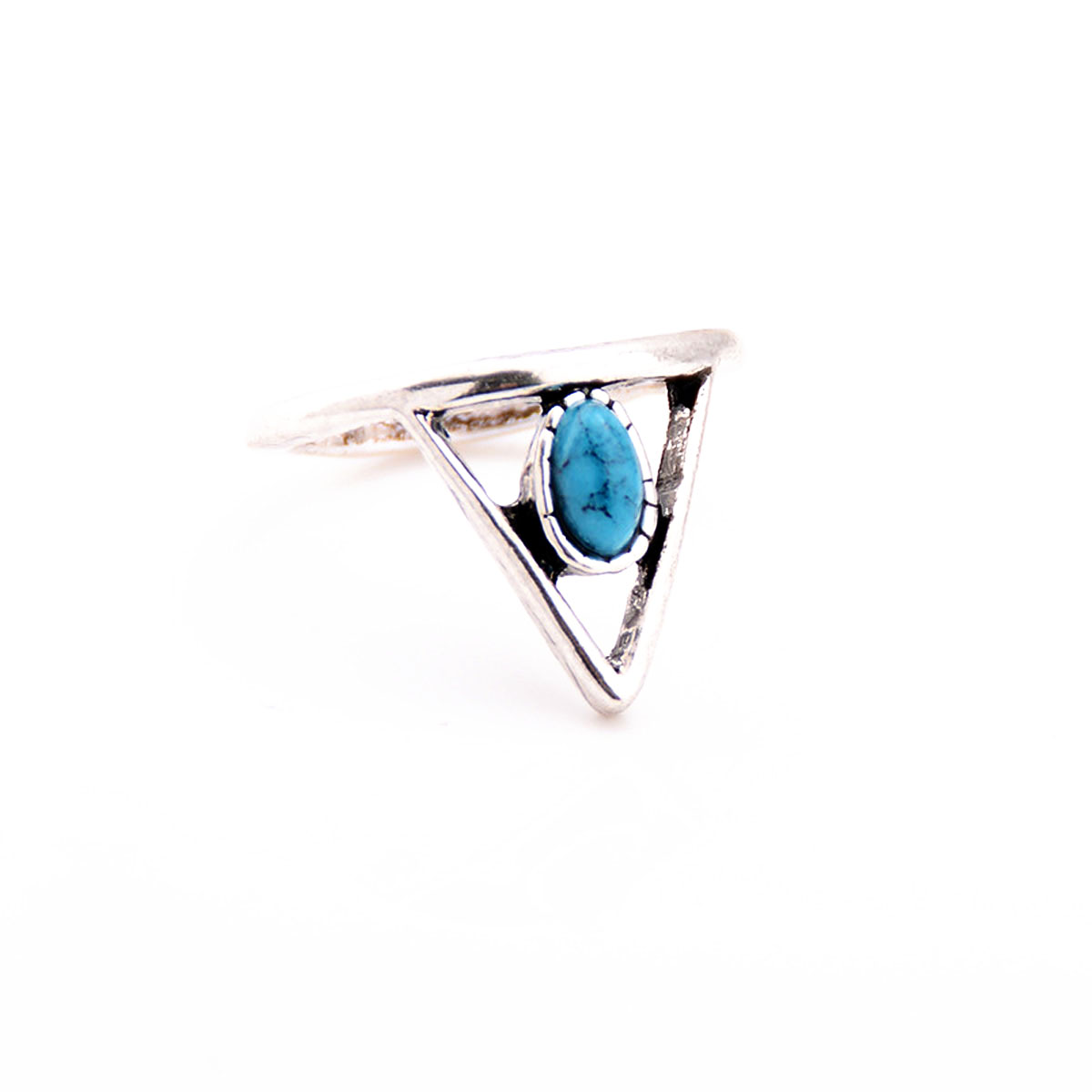 Vintage Elephant Snake Moon Text Turquoise Joint Knuckle Nail Ring Set