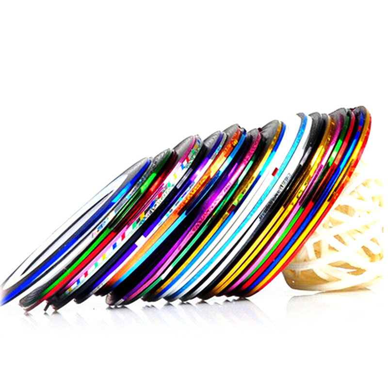 Glitter Nail Tape Line Sticker Decorations DIY Self-Adhesive Decal Tools