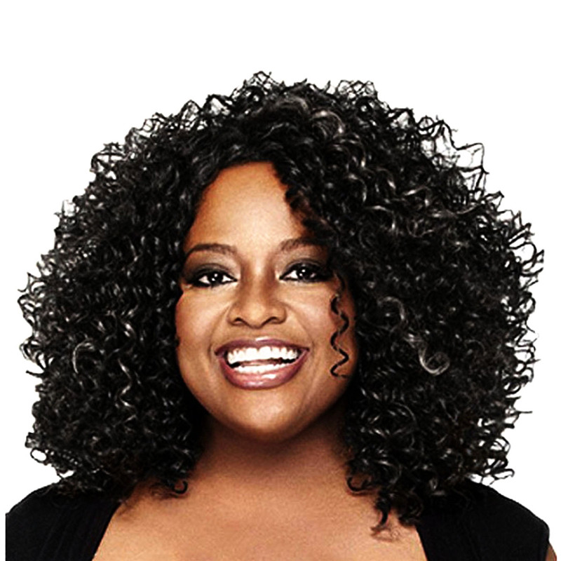 Natural Women's Black Small Roll Short Full Afro African American Wigs