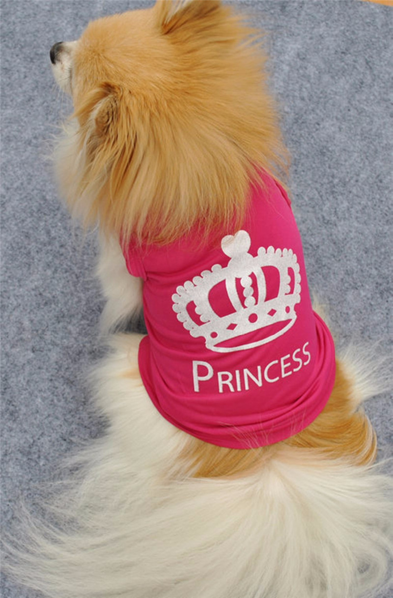 Hot Pet clothing dog vest rose red crown Teddy breathable polyester pet clothes