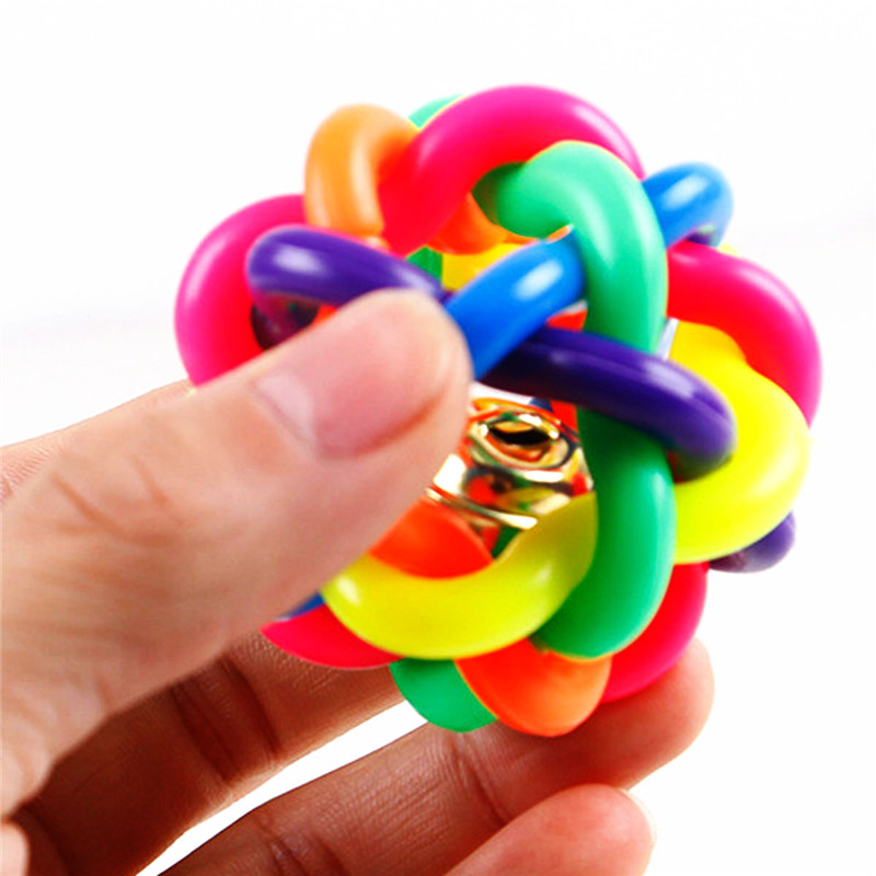 Happy Pet Cat Dog Toy Colorful Bells Weave the Ball Colorful Ball Twist Ball