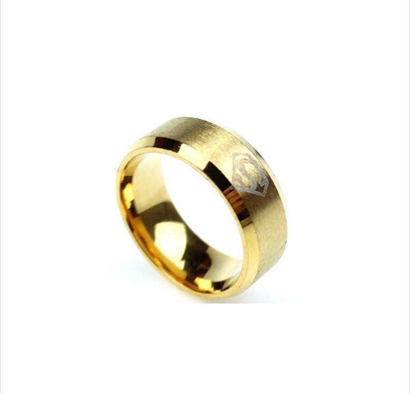 8mm Fashion Stainless Steel Superman Rings Wedding Rings for Men &amp; Women Jewelry 3 Colors