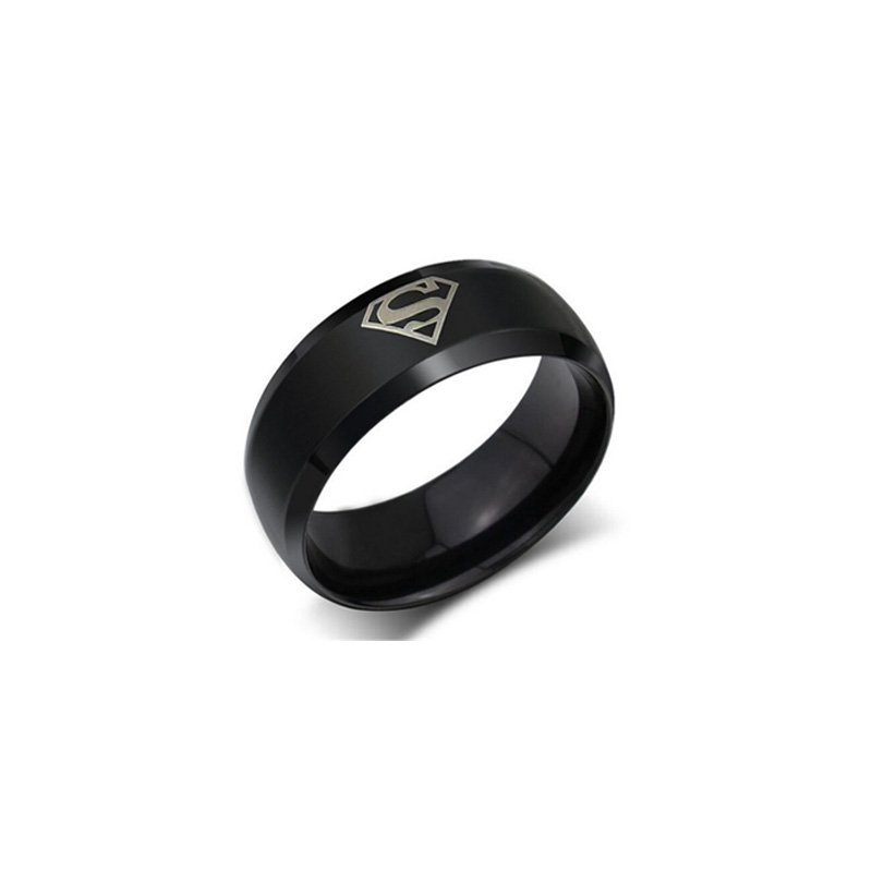 8mm Fashion Stainless Steel Superman Rings Wedding Rings for Men &amp; Women Jewelry 3 Colors