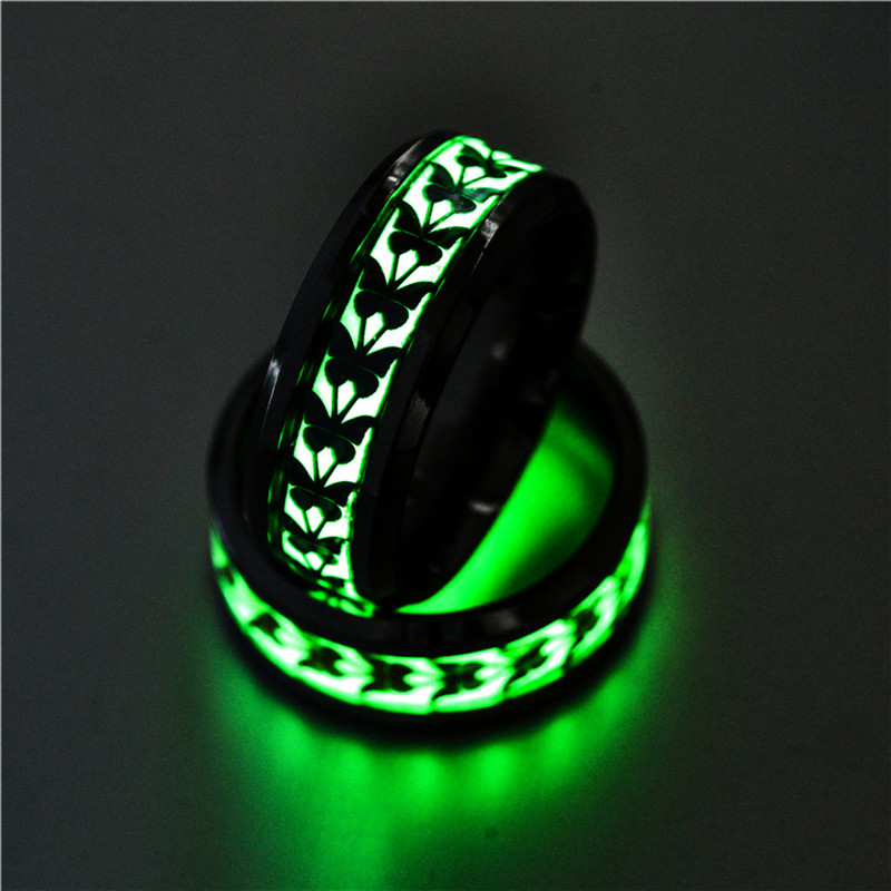 New Luminous Butterfly Ring Fluorescent Glowing Fashion Ring For Creative Gifts