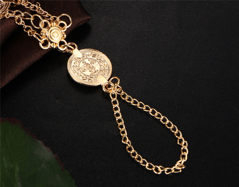 Fashion Bohemian Vintage Ethnic Multilayer Chain Tassels Anklets Coin Anklets for Women