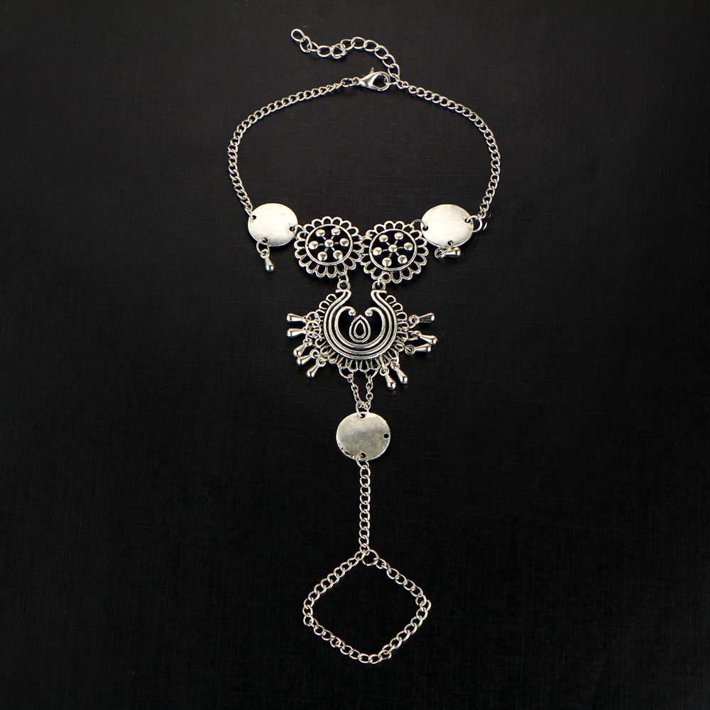 Bohemian Silver Color Hollow Flower Chain Anklets Beach Barefoot Sandals Foot Jewelry