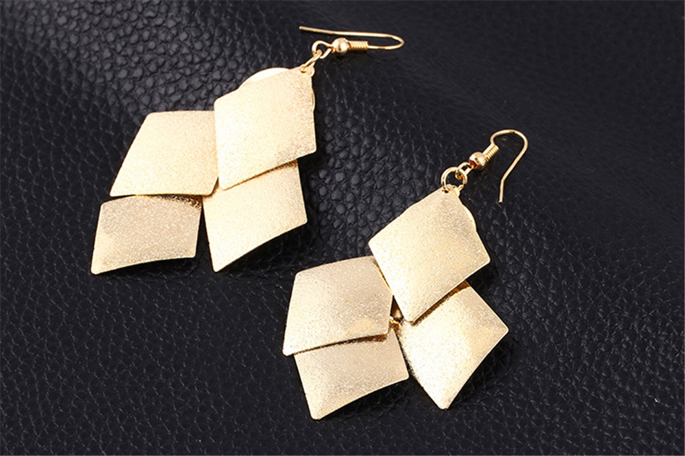 Elegant Long Tassel Earrings Geometry Square Drop Earrings Women Big Dangle Charm Statement Eardrop