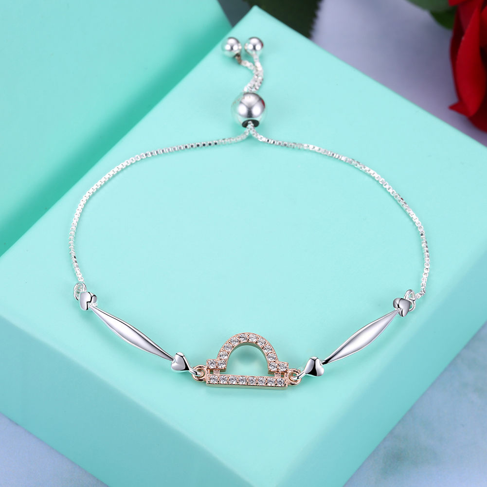 12 Constellation Bracelet 925 Sterling Silver Libra Fashion Trend Bracelet for Women Christmas Gifts