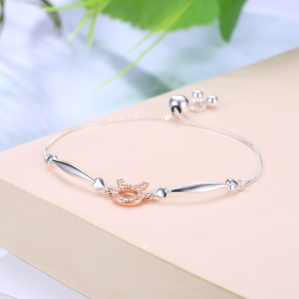 925 Sterling Silver 12 Constellation Bracelet taurus Fashion Trend Bracelets
