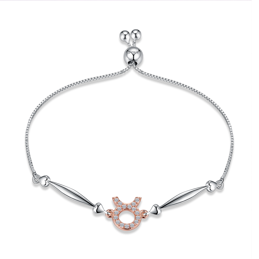 925 Sterling Silver 12 Constellation Bracelet taurus Fashion Trend Bracelets