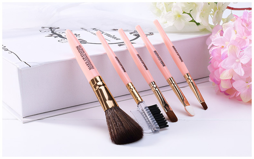 5 PCS Professional Beauty Cosmetic Bag Set Make-up Brush Tools