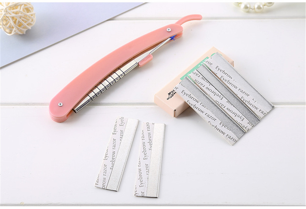 1PCS Eyebrow Facial Hair Razors Multipurpose Folding Eye Brow Shaving Knife with 5 PCS Blades
